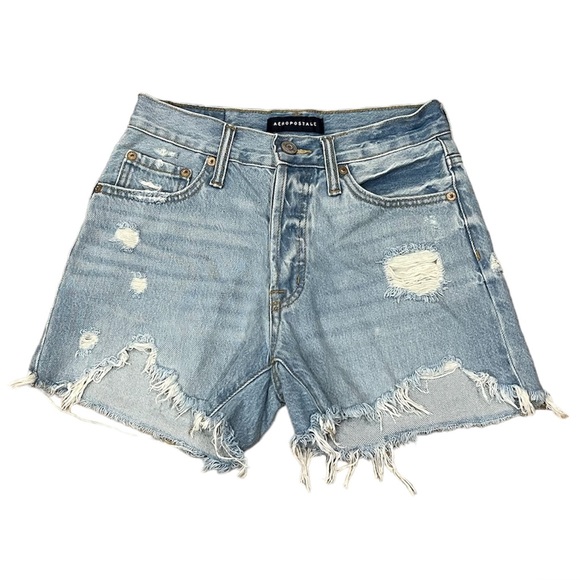 Aeropostale Pants - Aeropostale 90’s High Rise Cut-Off Distressed Jean Shorts Size 00